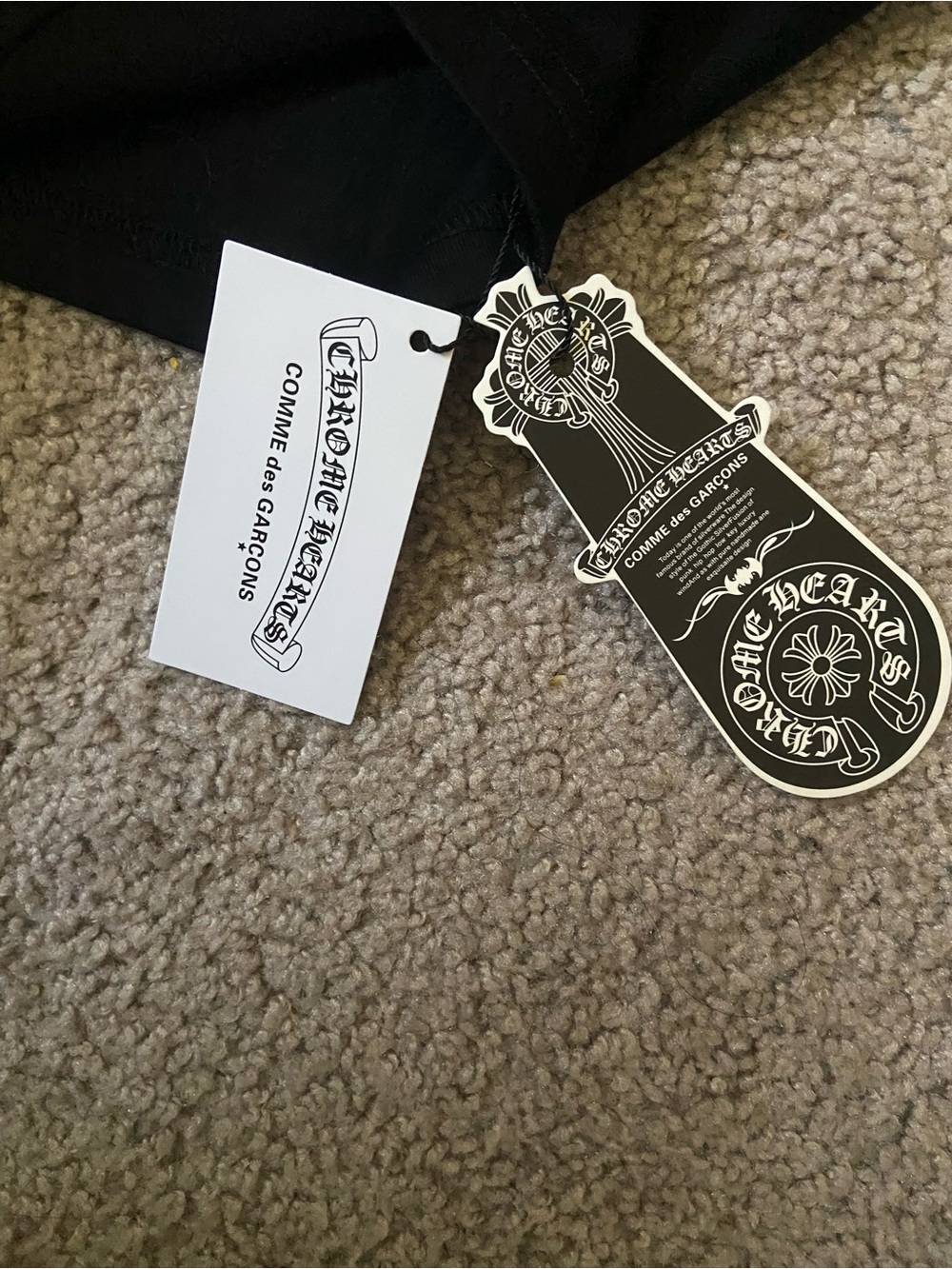 Chrome Hearts Black Crewneck Sweater with Multicolor Cross Flower Motif - Picture 5 of 5